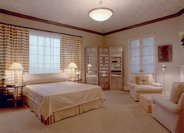 Master Bedroom bed and seating area